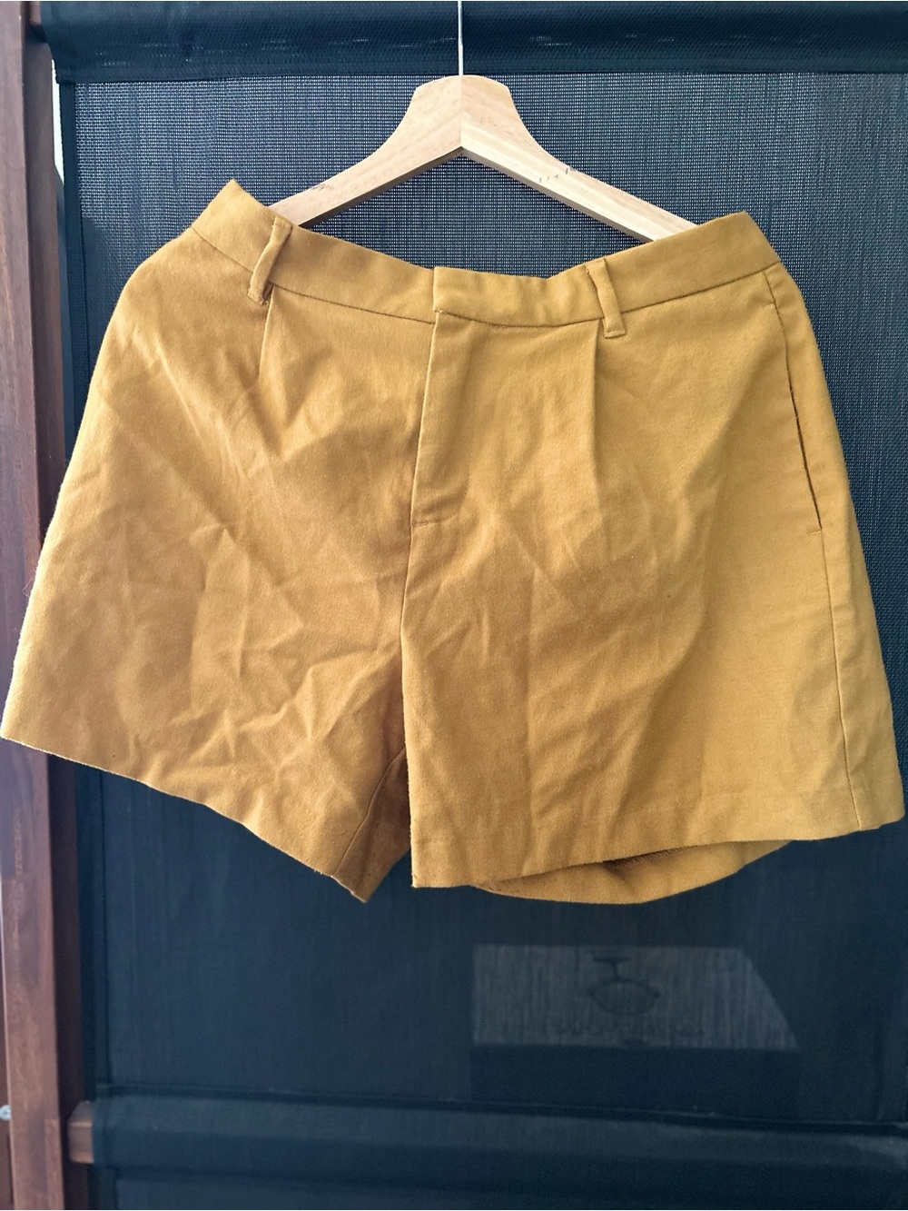 GAP Mustard High-Rise Tailored Shorts